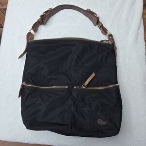 Dooney & Bourke Black Nylon Bag with Leather Strap Trim